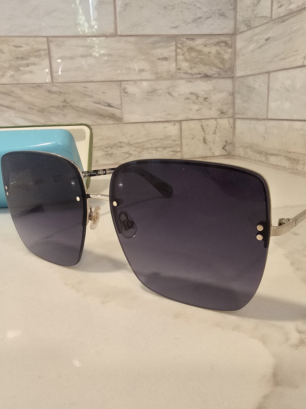 Kate Spade Blue Grey Gradient Y2k Style Aviators AUTHENTIC Women’s Sunglasses